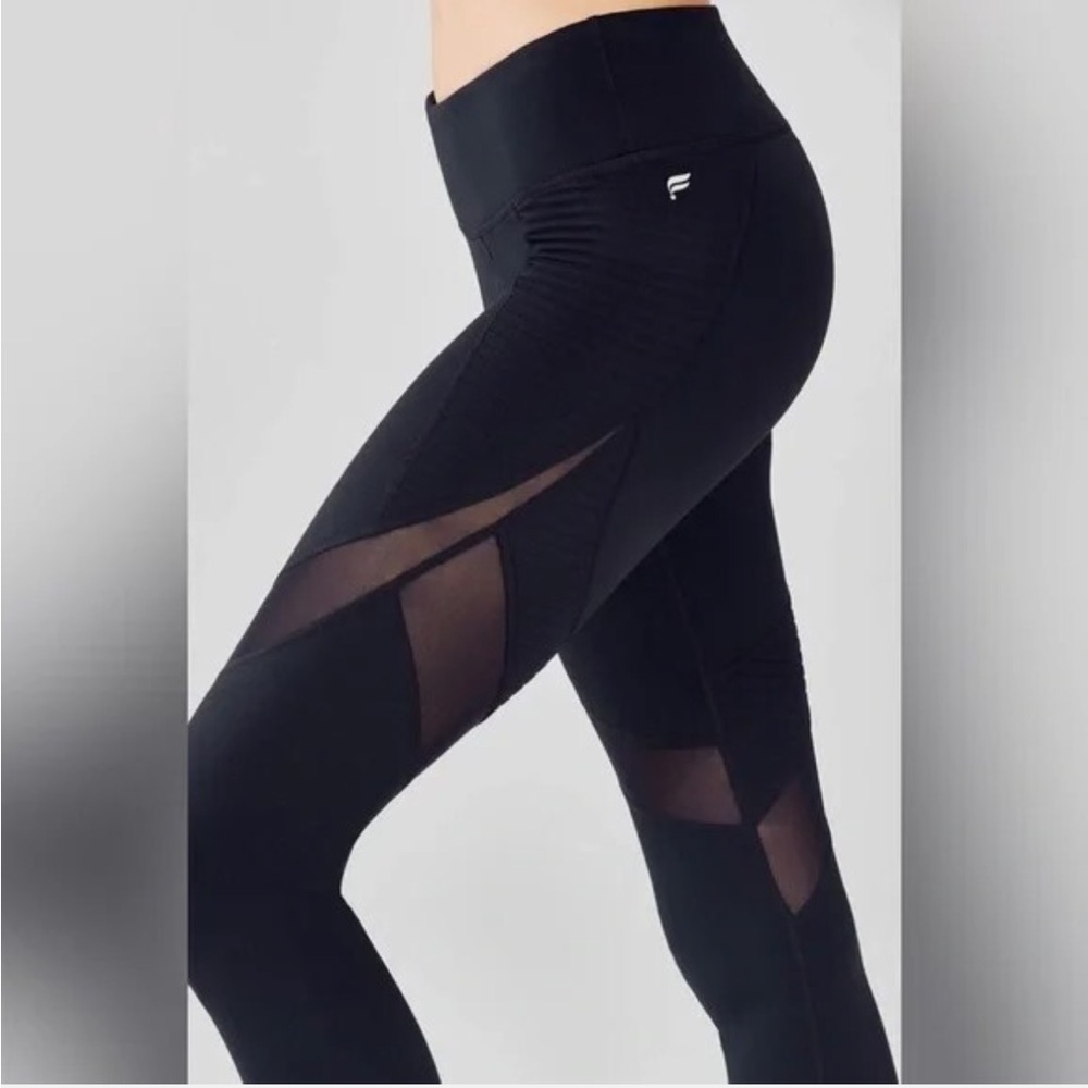 Fabletics Black Mesh Panel Leggings